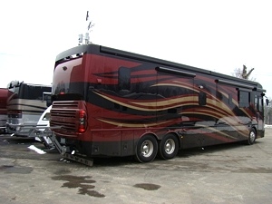 WORLDS BEST RV MOTORCYCLE LIFT FOR MOTORHOMES BY HYDRALIFT.DRIVE-ON DRIVE-OFF  