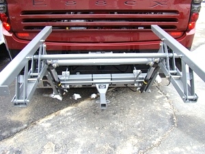 WORLDS BEST RV MOTORCYCLE LIFT FOR MOTORHOMES BY HYDRALIFT.DRIVE-ON DRIVE-OFF  
