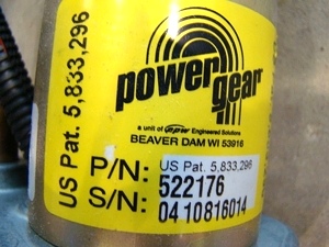 POWER GEAR SLIDE OUT PARTS ( RV MOTORHOME ) POWER GEAR SLIDE OUT EXTENSIONS - POWER GEAR 12V MOTOR FOR SALE