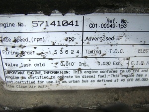 CUMMINS 300 HP ISB 5.9 DIESEL ENGINE 2003 COMPLETE FOR SALE. 