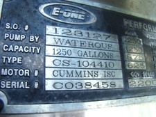 2001 E-ONE PUMPER FIRE TRUCK SPARTAN CHASSIS FOR SALE