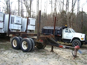 USED LOG TRAILER TWO AXLE PUP TRAILER FOR SALE