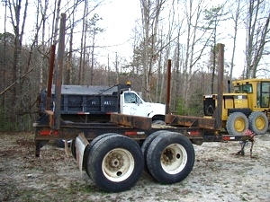 USED LOG TRAILER TWO AXLE PUP TRAILER FOR SALE