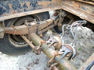 USED LOG TRAILER TWO AXLE PUP TRAILER FOR SALE